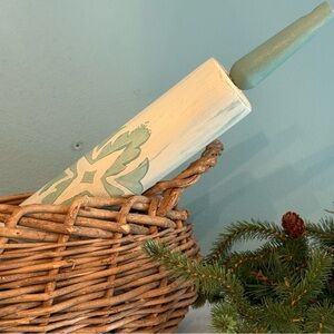 Upcycled Wooden Painted Rolling Pin Kitchen Decor Farmhouse Cozy Cottage